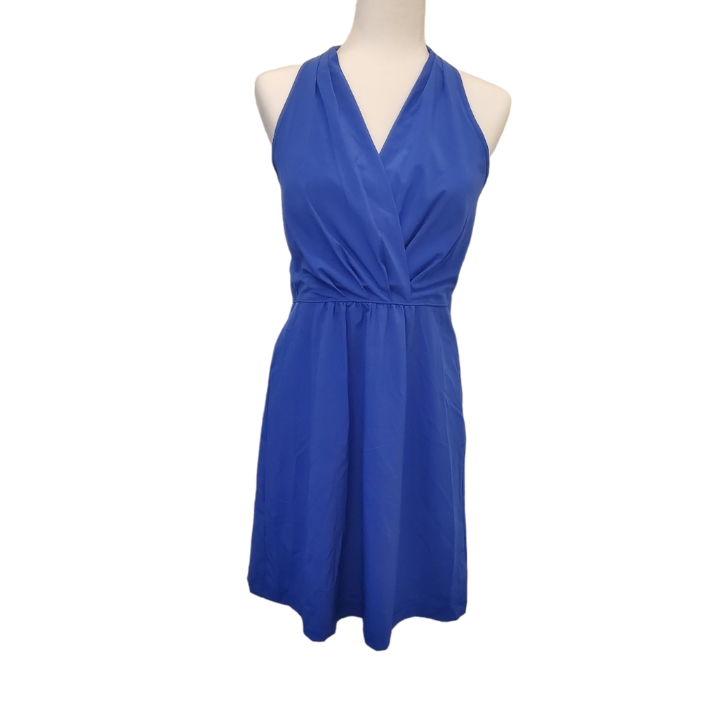 Athleta Royal Blue Halter Wrap Dress